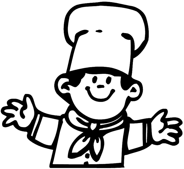 Little boy chef vinyl sticker. Customize on line. Restaurants Bars Hotels 079-0361